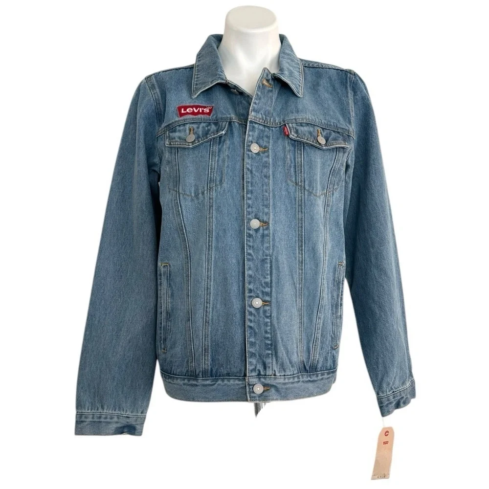 LEVI’S Boys Logo Applique Denim Jacket Size XL NEW
